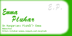 emma pluhar business card